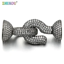 17*40 ミリメートル真鍮キュービックジルコニアクラスプフック Diy のジュエリー所見アクセサリー、混合色、モデル: VK70