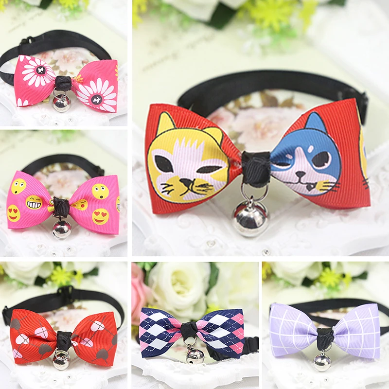 

2pcs Adjustable Pet Dog Cat Bell Bow Tie Collar For Cat Dog Cute Puppy Kedi Bow-knot Ties Cat Grooming Supplies Dog Accessories