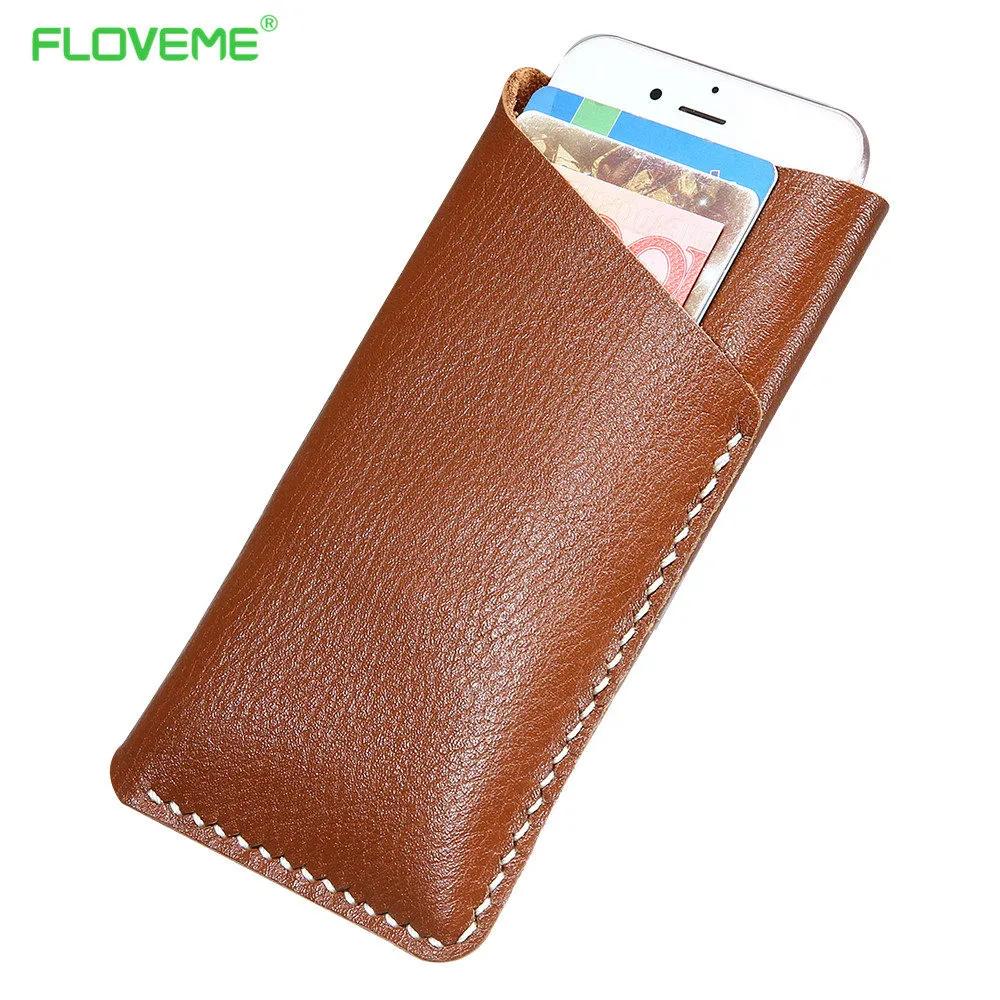 FLOVEME 5 5 General Genuine Leather Wallet Phone Case Pouch For IPhone 7 6 6s Plus