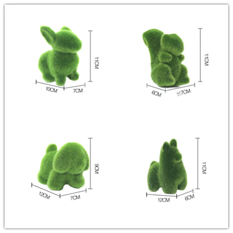 Симпатичная мини-имитация зеленой травы в форме животного, украшения, имитирующие зеленое растение, бонсай, трава, украшение для домашнего сада