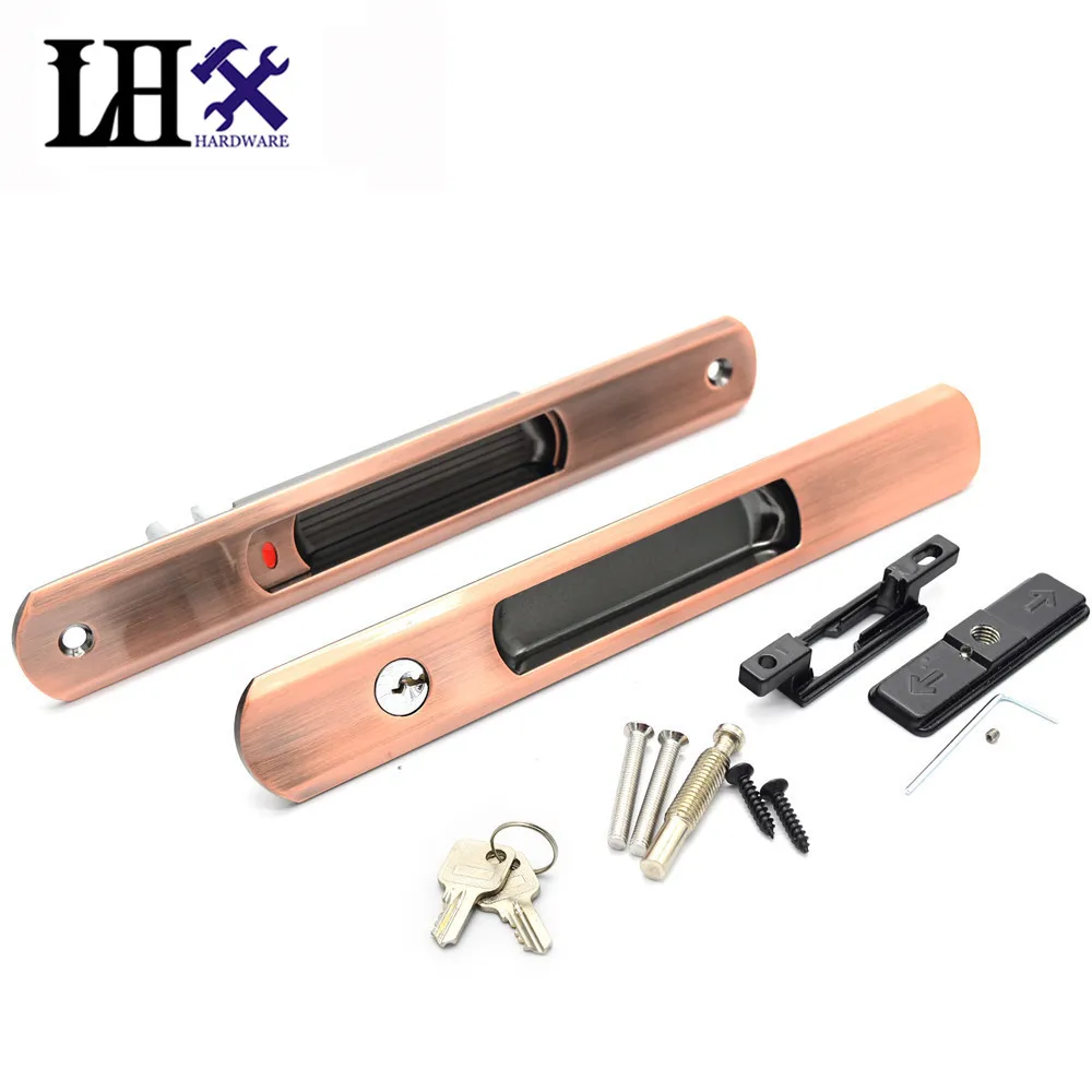 

LHX CMMS231 Hardware Sliding Door Lock Interior Door Lock High Quality Glass Locks Color Coded Red/Green Indication Cerradura