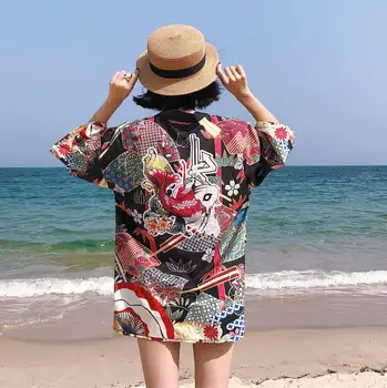 

Kimonos woman 2019 Japanese kimono cardigan cosplay shirt blouse for women Japanese yukata female summer beach kimono