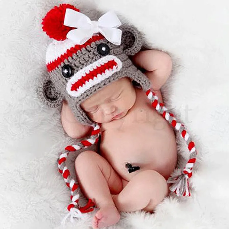 Baby Hat Wool Newborn Cute Infant Cap Child Joker Knit Blue Monkey Beanies 0-3month Handmade Bonnet Photography Props
Baby Hat Wool Newborn Cute Infant Cap Child Joker Knit Blue Monkey Beanies 0-3month Handmade Bonnet Photography Props