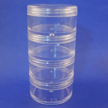 

2 Set 4 Stacked Clear Makeup Storage Stackable Plastic Jar 20g (2single+6midsection) (AY81P(20)(4 stack)-C=2 set)