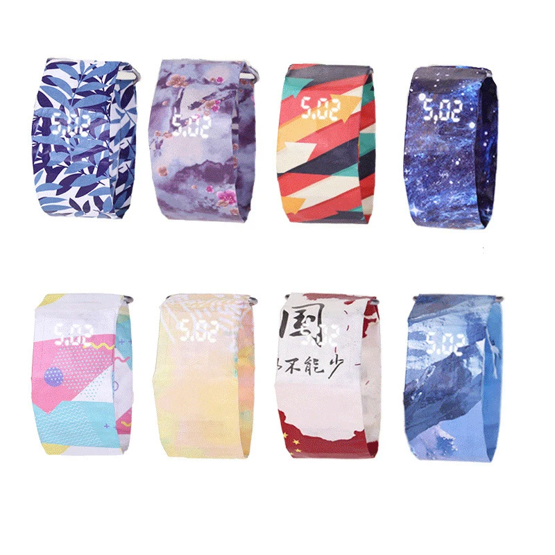 Waterproof Wristband Paper Watch Good-looking LED Clock Watch Creative Paper Strap Watches Sport Watch Wristwatch vitog yyk