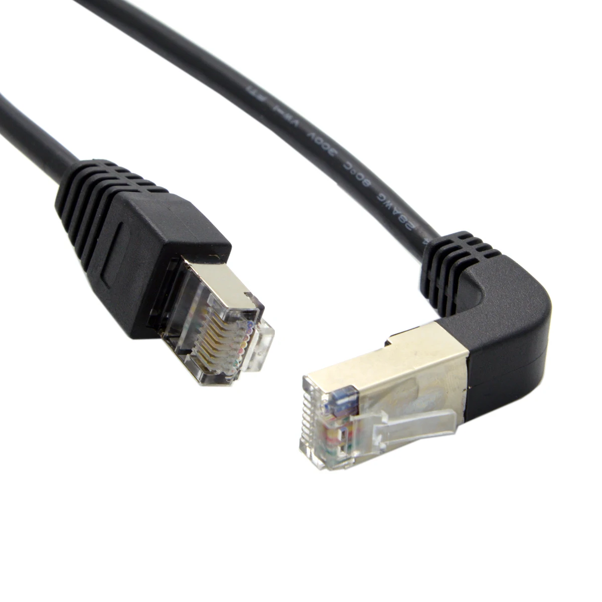 90 градусов вверх угловой 8P8C STP Cat 5e Lan Ethernet сетевой патч корд для прямого кабеля 50