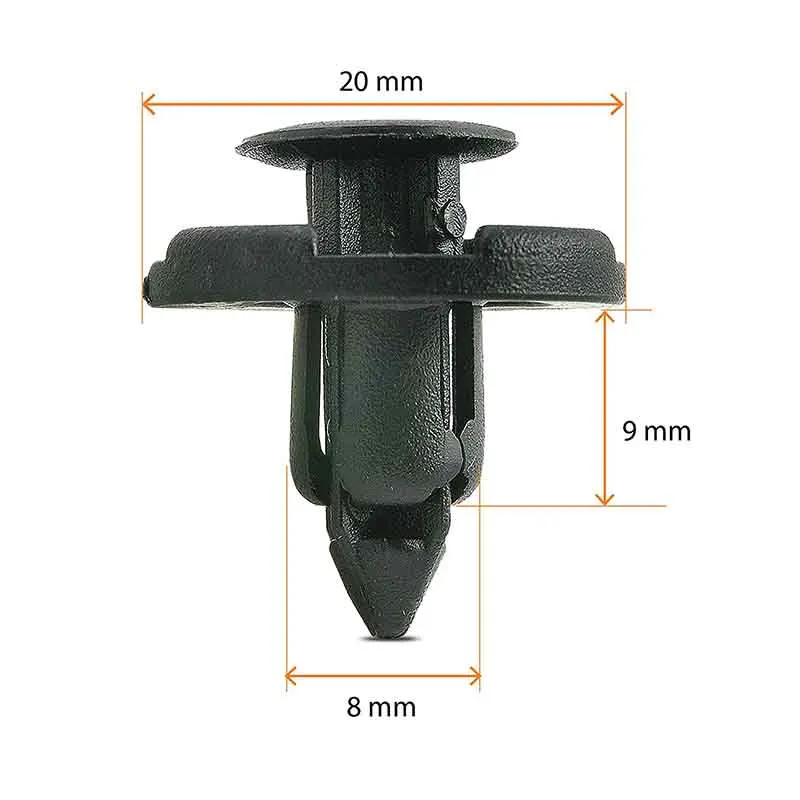 50pcs/lots Push Type Bumper Fender Rivet Mud Flap Retainer Clip Fastener for Nissan
