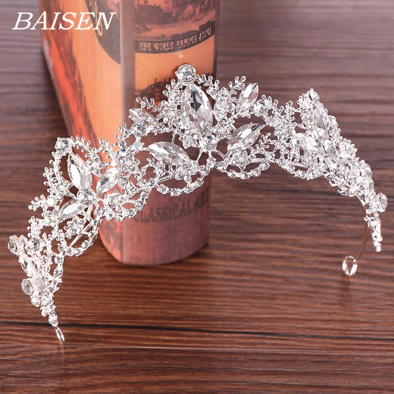 

Crystal Tiara Crown For Bride Hair Accessories Wedding Crown Headband Headdress Silver Wedding Bridal Crystal Tiara Diadem