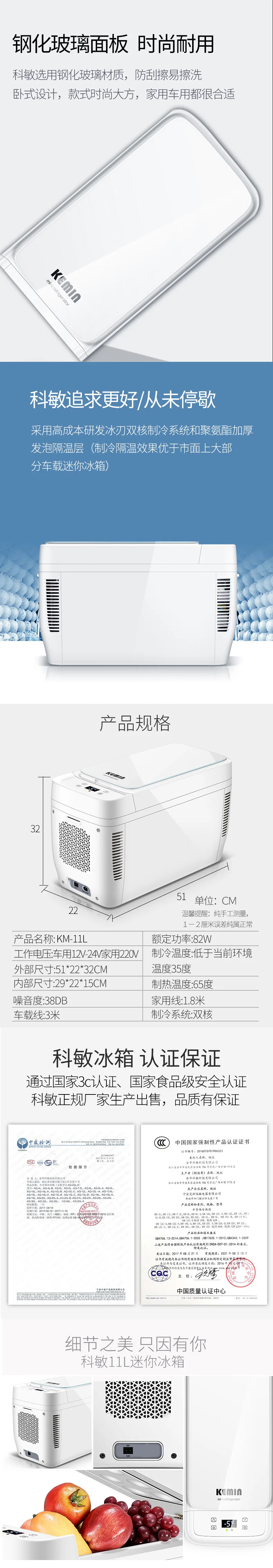 11L двухъядерный переносной мини-холодильник автомобильный холодильник кемпинговый охладительный контейнер подогревающий холодильник маленький компрессор
