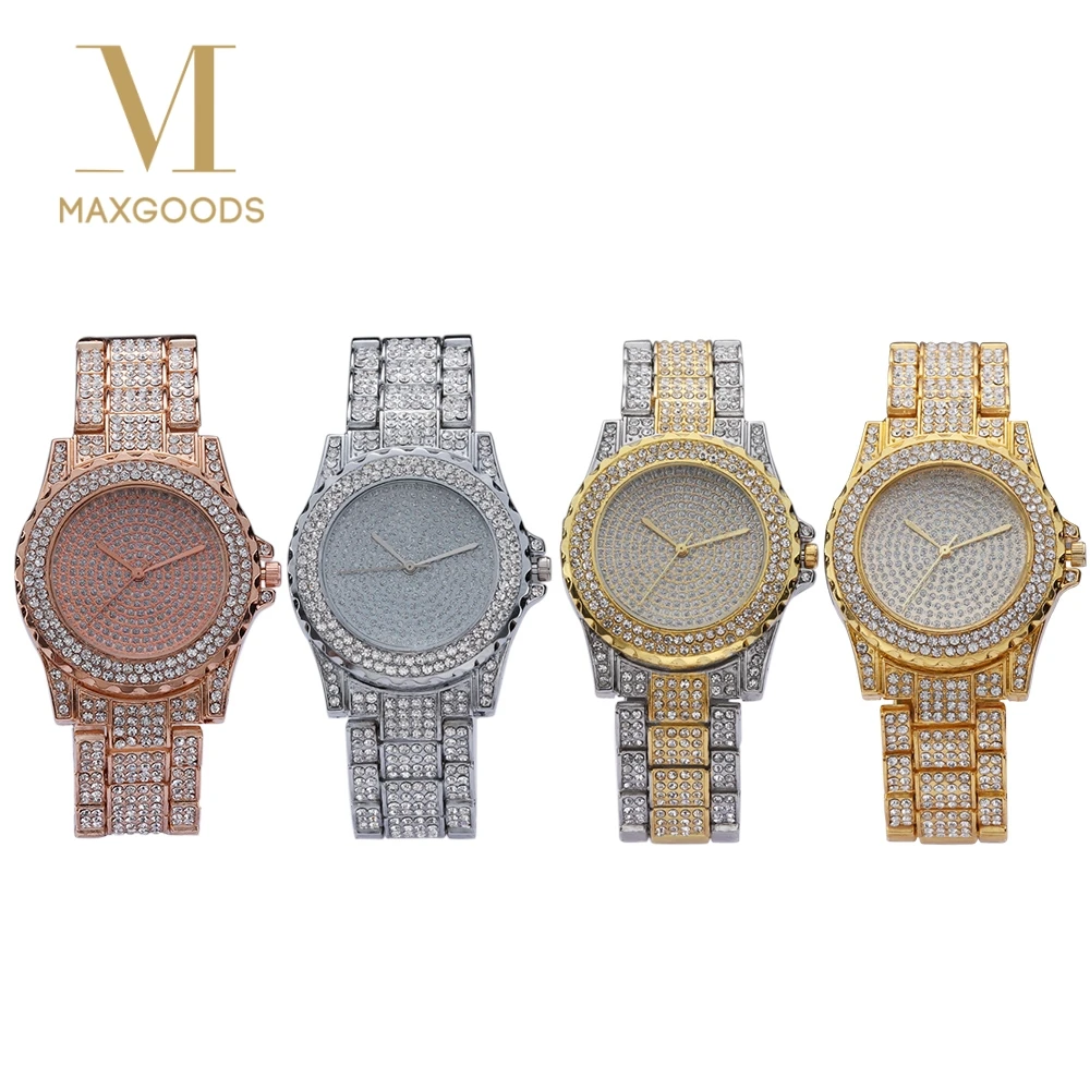 

1Pcs Luxury Women Watch Brand New Full Glitter Rhinestone Crystal Quartz Dress Watch Ladies Stainless Steel Wristwatches