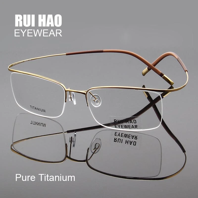 Pure Titanium Eyeglasses Frames Ultralight High Elasticity Optical