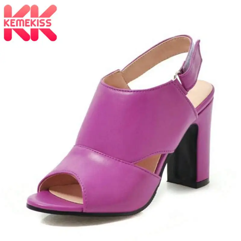 

KemeKiss Women High Heel Sandals Fashion Open Toe Summer Shoes Women Metal Buckle Sexy Office Party Wedding Sandals Size 34-43