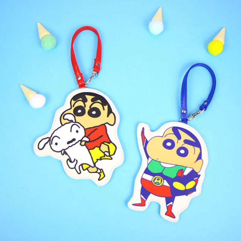 

1 Pc Hot sale Anime Crayon Shin Chan Luggage Tag Boarding Pass Bag Tags Hanging Ornaments Bags Card bag Figure Toy gift
