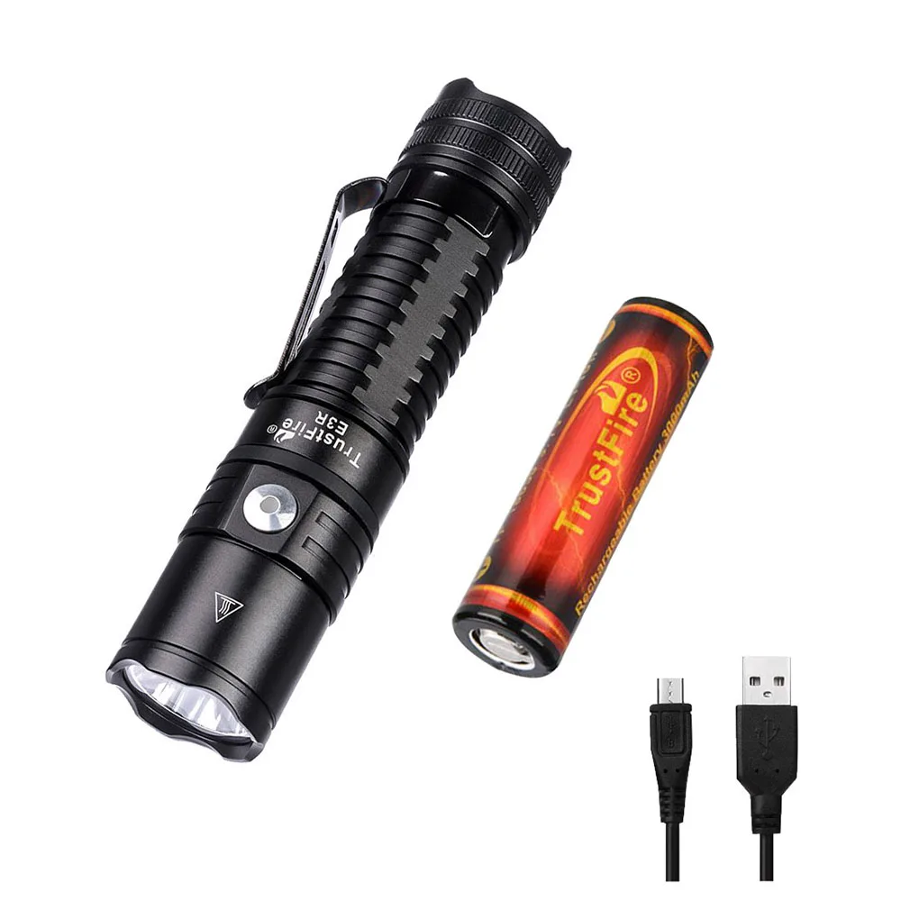 

TrustFire E3R XPL-HI-V3 LED Flashlight 1000lm Led Torch 4modes Portable Flashlight Waterproof Light 18650 Rechargeable