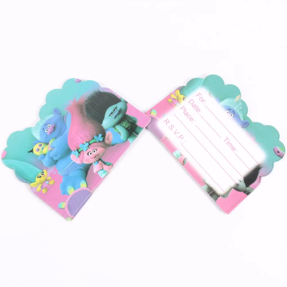 Trolls Invitaciones de Fiesta de Cumpleaños 10,20,30 o 40 Sobres