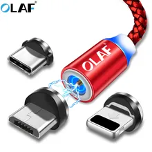 Магнитный Micro USB кабель Олаф 1 м для быстрой зарядки, кабель usb type-C для iphnoe, телефонный адаптер для samsung, Xiaomi, huawei
