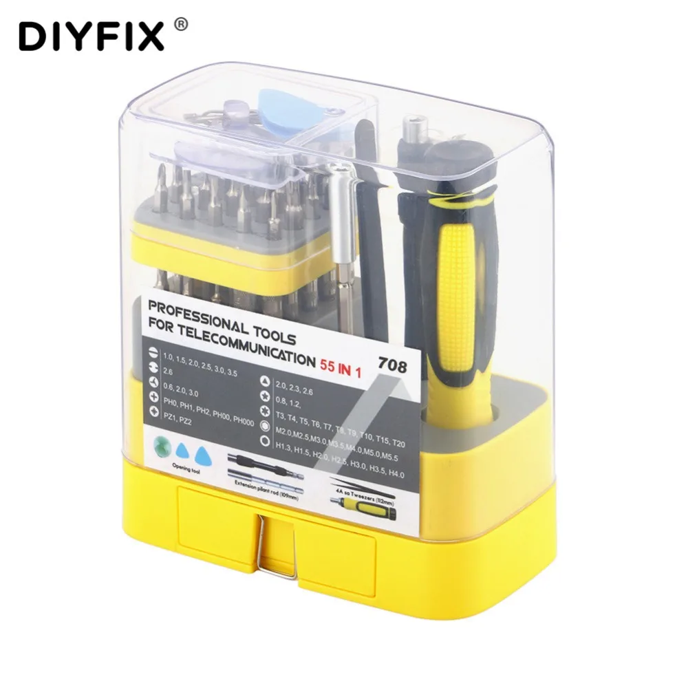 Набор отверток DIYFIX 55 в 1 для мобильного телефона дрона на дистанционном