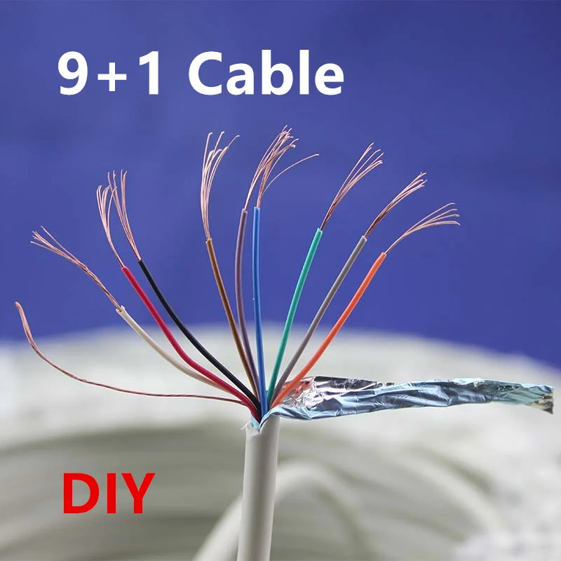 

Free shipping 9+1pin shielded wire Signal line super flexible PVC insulated Wire Electric cable, LED cable, DIY Connect