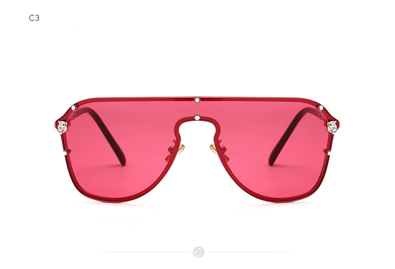 FU E новые модные интегрированные закрытые Зеркальные Солнцезащитные очки женские негабаритная оправа с леопардовым покрытием мужские солнцезащитные очки UV400 - Цвет линз: C3