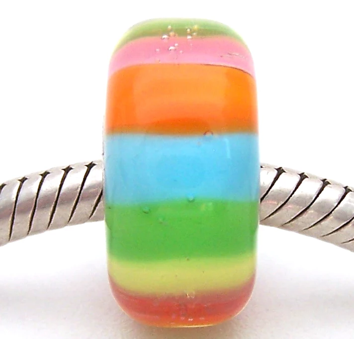 

YJG58 Cylinder 100% S925 Sterling Silver Beads Murano Glass beads Fit European Charms Bracelet charms diy jewelry Lamp-work