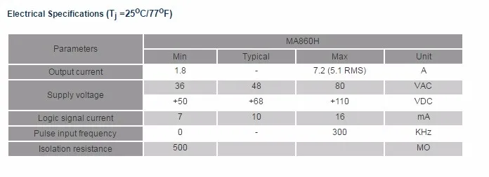 MA860H Leadshine NEMA34 2 фазы шаговый двигатель драйвер 68VAC 48VDC 7.2A ЧПУ маршрутизатор