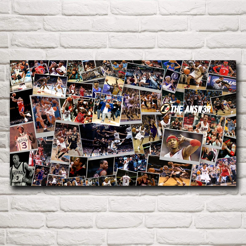 Basketball Star Allen Iverson Art Silk Fabric Poster Print Sports Pictures Wall Decor 11x20 16x29 20x36 Inches Free Shipping Basketball Star Allen Iverson Art Silk Fabric Poster Print Sports Pictures Wall Decor 11x20 16x29 20x36 Inches Free Shipping