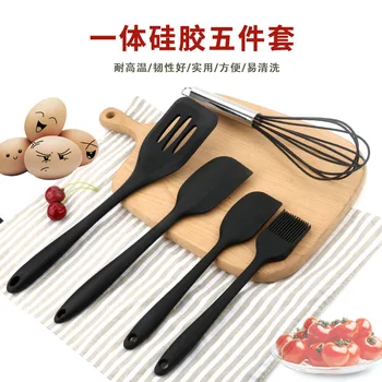 

5Pcs/SetUtensils Sets with Box Silicone Cooking Tool Sets Egg Beater Spoon Spatula Oil Brush Kitchenware Kitchen