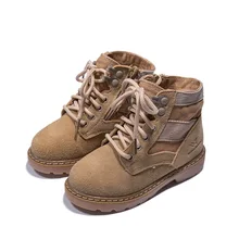 High Quality Child Shoes 100% Cowhide Kids Martin Boots Boys Girls Fashion Comfortable Casual Students Shoes Leather Boots KS231