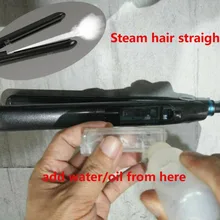 Профессиональный керамический паровой выпрямитель для волос 450F Быстрый обогреватели парового арганового масла выпрямление плоского железа черный