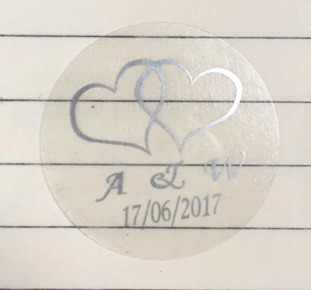Silver Heart Stickers For Wedding Invitations 5