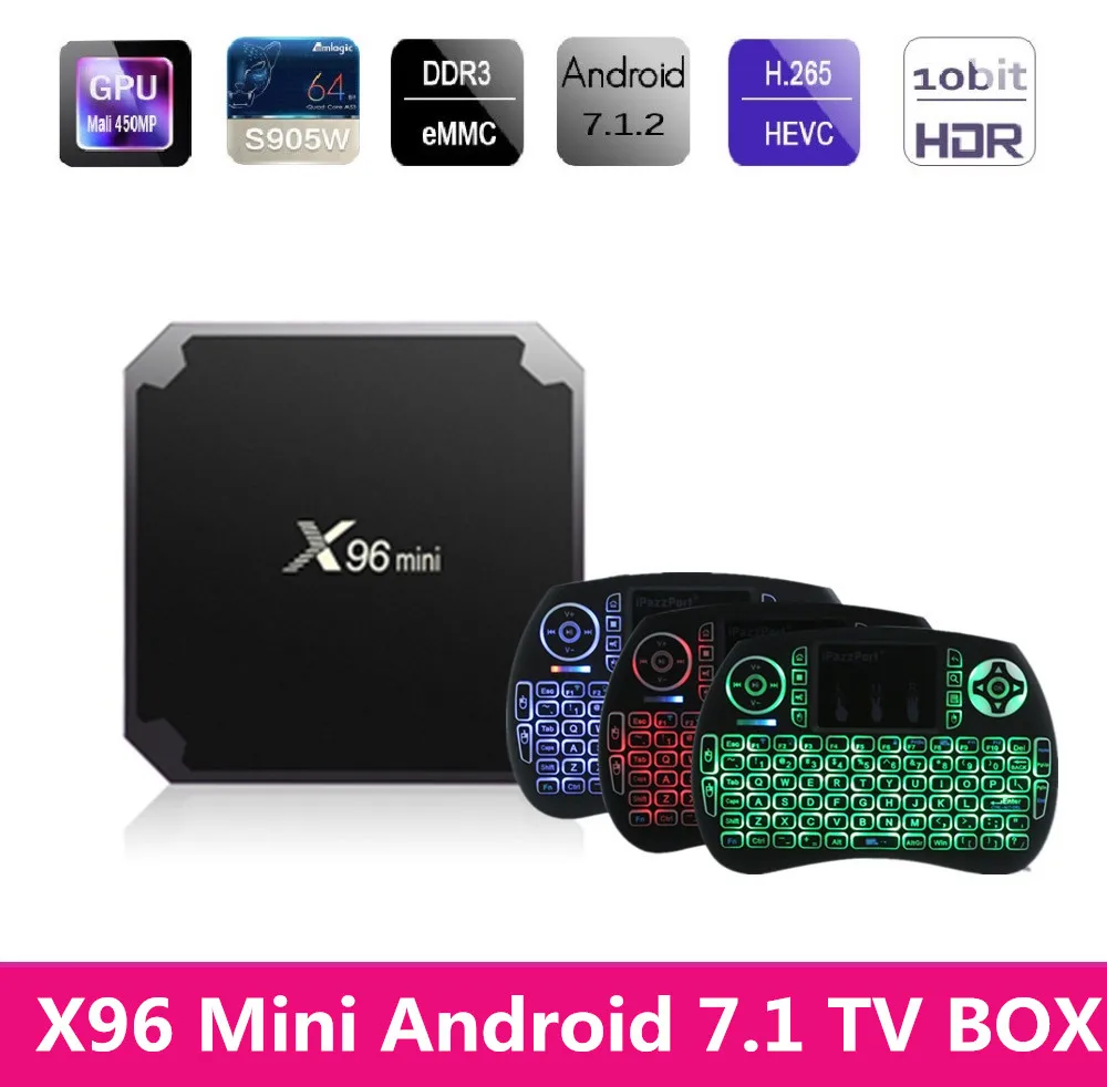 X96mini X96 Mini TV BOX Android 7.1 Quad Core 2GB RAM 1GB RAM Amlogic S905W WiFi IPTV 4K Set-Top Box Smart Media Player
