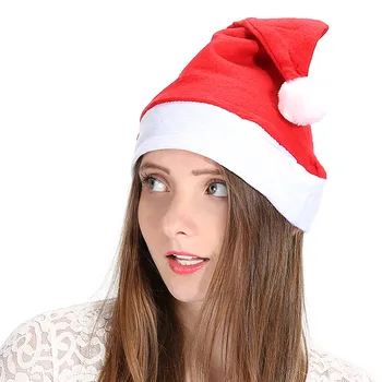 

60 Pcs/lot New Year Cover Christmas Party Red Hat White Hat Cover Santa Claus Clothing Children's Adult Christmas Hat