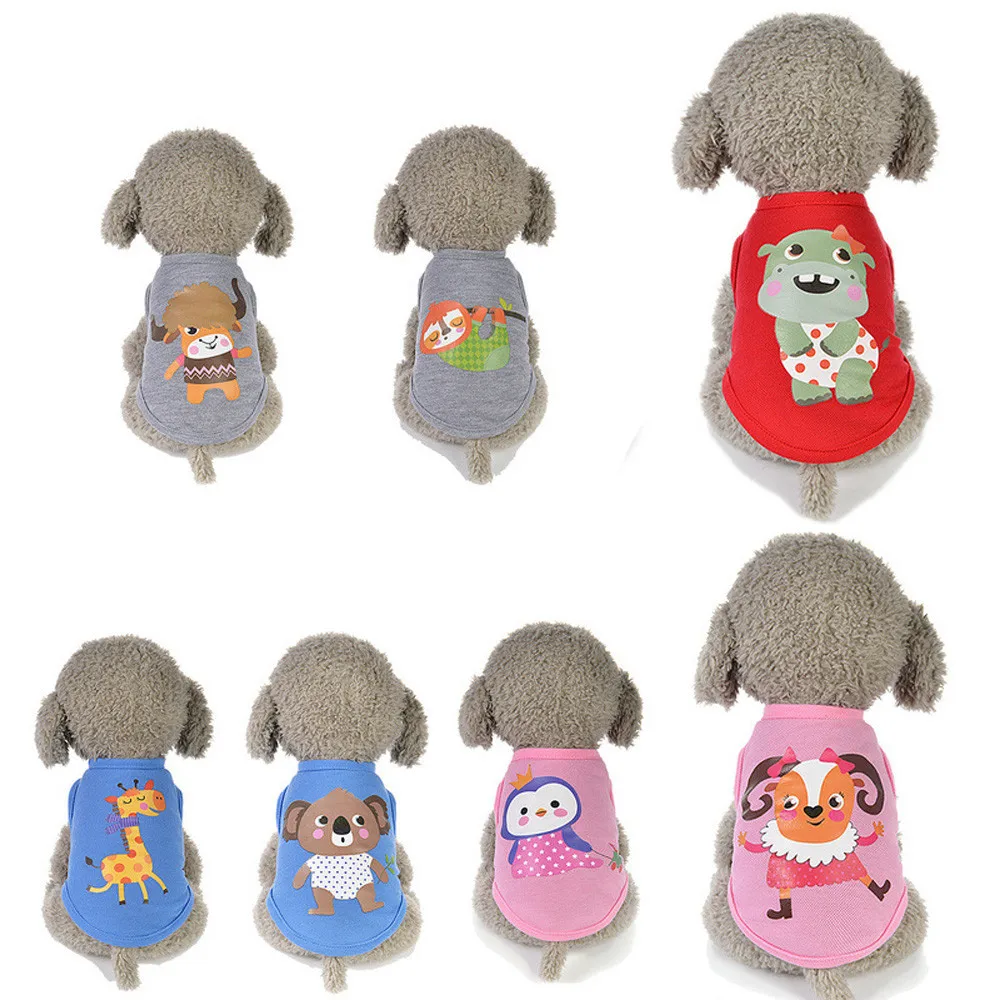 

Dog Vest Tshirt T shirt Summer Cartoon Chihuahua Yorkshire Terrier Dog Puppy Clothing T-shirt Pet Dog Clothes For Small Dogs