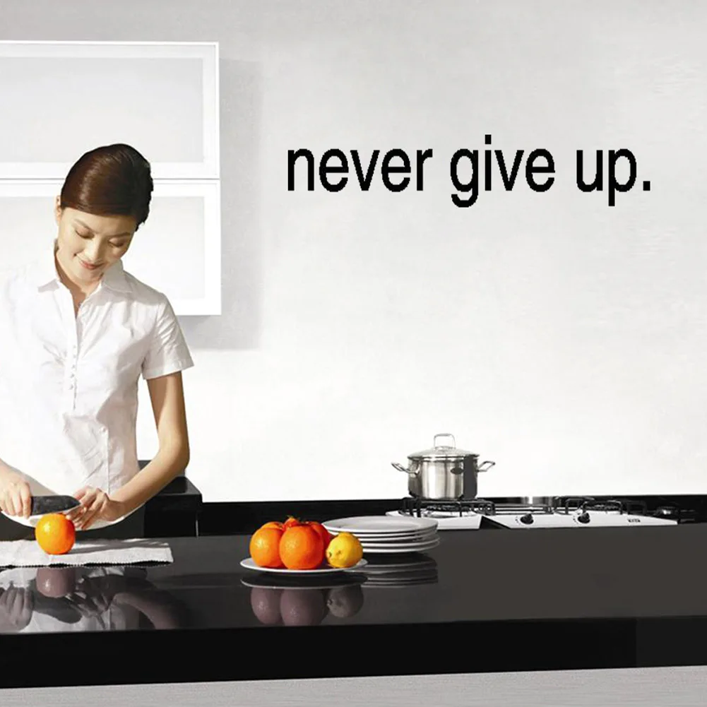 2018 Горячая настенные наклейки Home Decor Never give up обои наклейка настенной Книги по