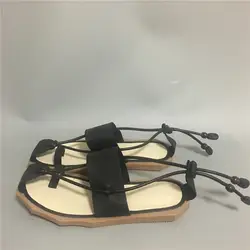 Летние сандалии на плоской подошве из натуральной кожи с открытым носком и ремешком в рыбацком стиле удобная обувь для пляжа Королевский