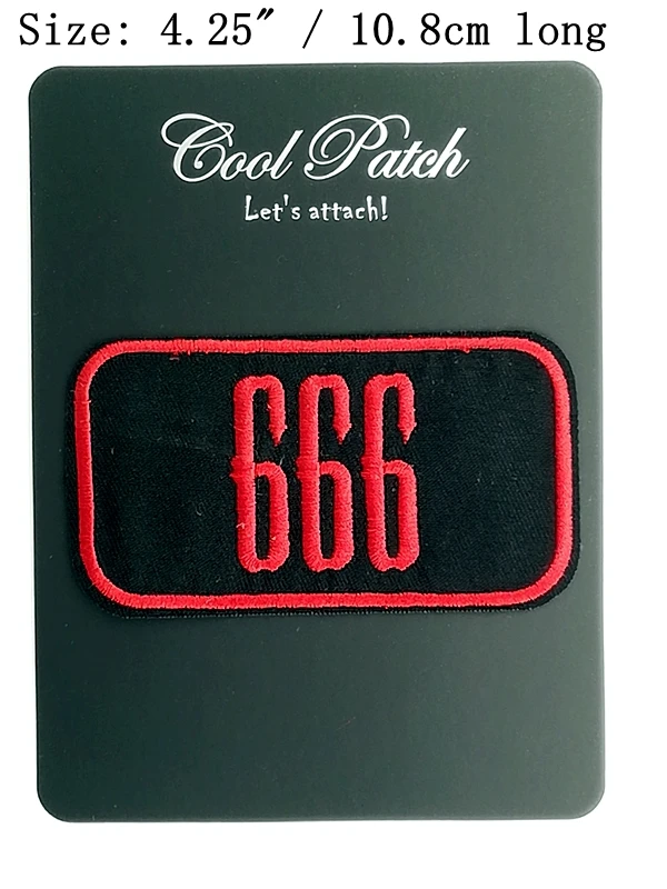 Красная сатановая вышитая нашивка 666 с пятиконечной звездой дьявольским Веном