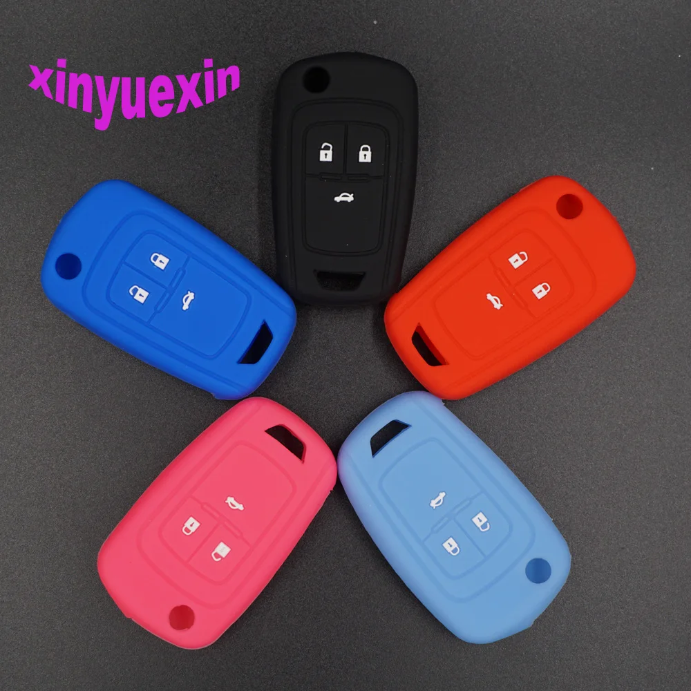 Силиконовый чехол для автомобильного ключа Xinyuexin Chevrolet Cruze 2013 Spark Onix Silverado Volt Camaro Aveo