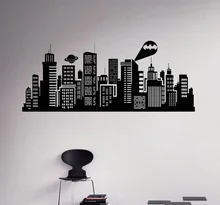 Gotham City Vinyl wall Sticker Batman City Comic Home Interior Home Wall Decorating Wall Decal CS19 beatty s robinson r floyd j batman gotham knights 48