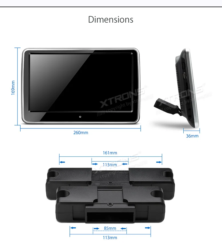 XTRONS активные Портативные Мониторы 10," HD цифровой TFT емкостный сенсорный экран 1080P видео подголовник автомобиля dvd-плеер IR+ 2 Наушники