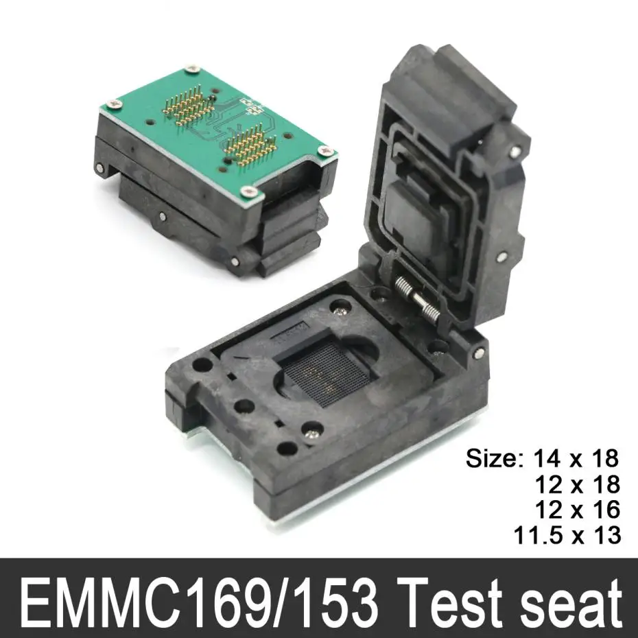 eMMC BGA153 BGA169 flip shrapnel test socket burning seat programmer