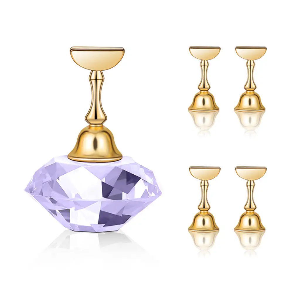 

Pink and purple Crystal Nail Tips Practice Display Stand Magnetic Stuck Manicure Nails Holder Salon DIY Tools