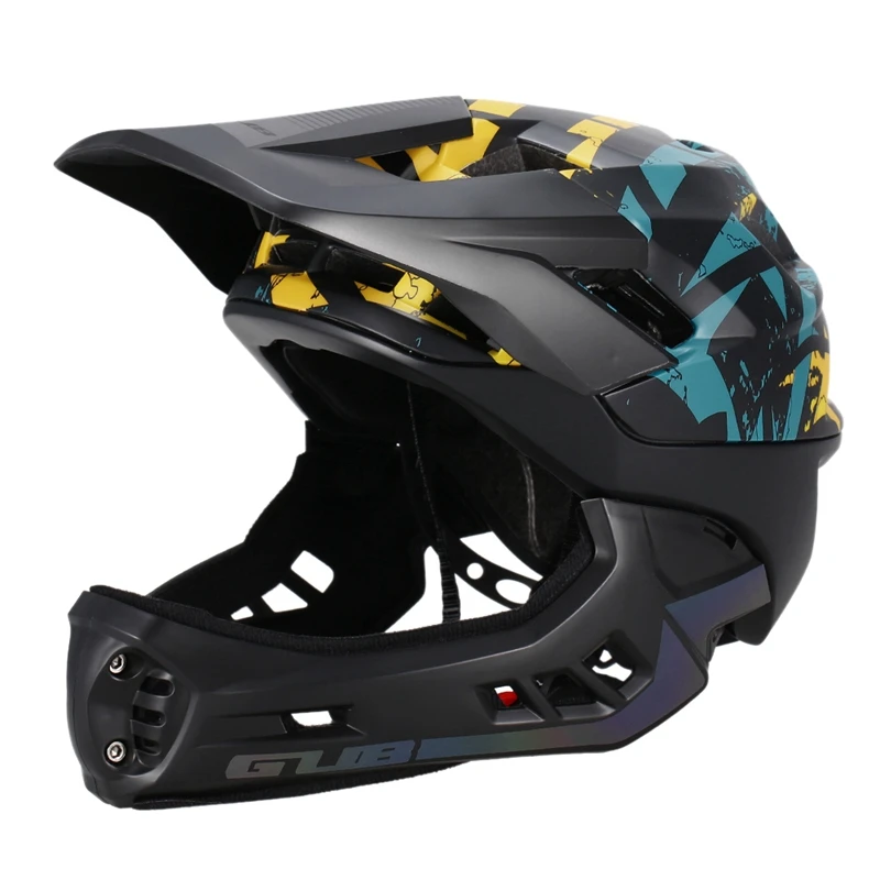 

Gub Full Face Child Helmet Reflective Helmet With Visor And Warning Light For Child Cycling Skating Skiing