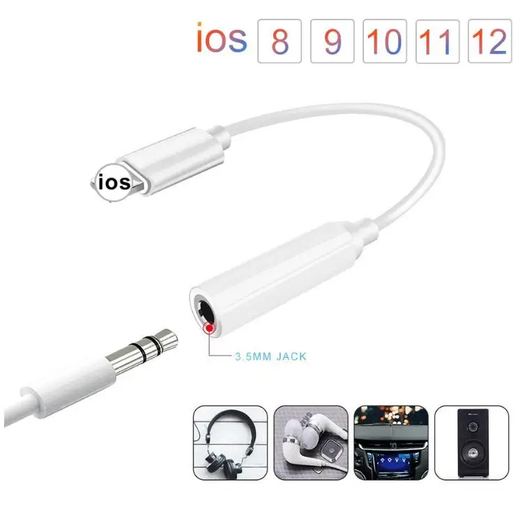 

Music earphone Adapter for iPhone 7 8 X AUX Adapter for Apple Interface Female to 3.5mm Male Adapters earphone Jack Cable
