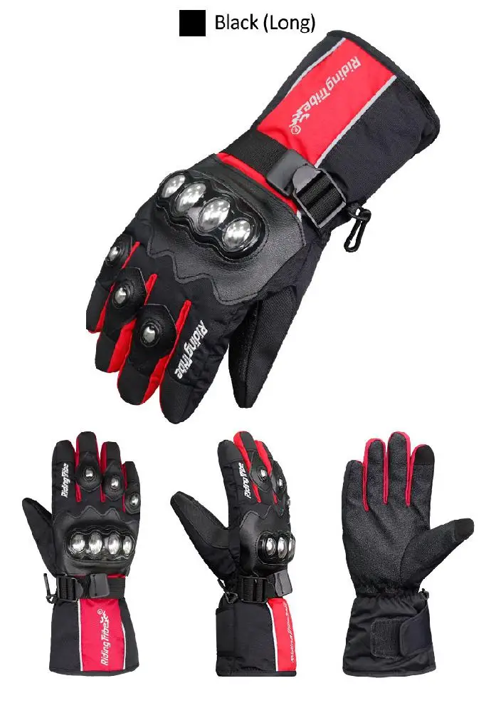 LumiParty мужские гаунтлет зимние мотоциклетные перчатки теплые водонепроницаемые защитные перчатки для сенсорного экрана мотоциклетные перчатки для верховой езды
