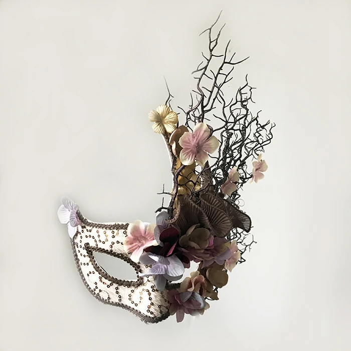 

Fine Venetian Broadway Floral Tree Branches Antler Mask Masquerade Christmas Makeup Party Fancy Dress Makes Accessories