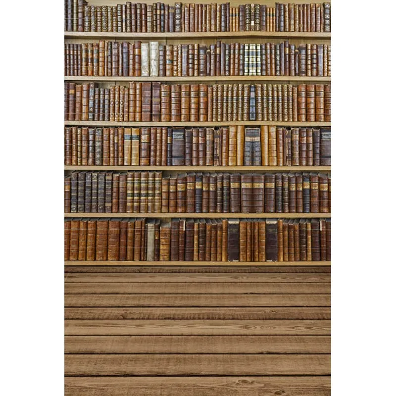 

Graduation season Thin Vinyl photography Vintage Book Shelf Backdrop - book case, book store - Printed Fabric Background F-2698