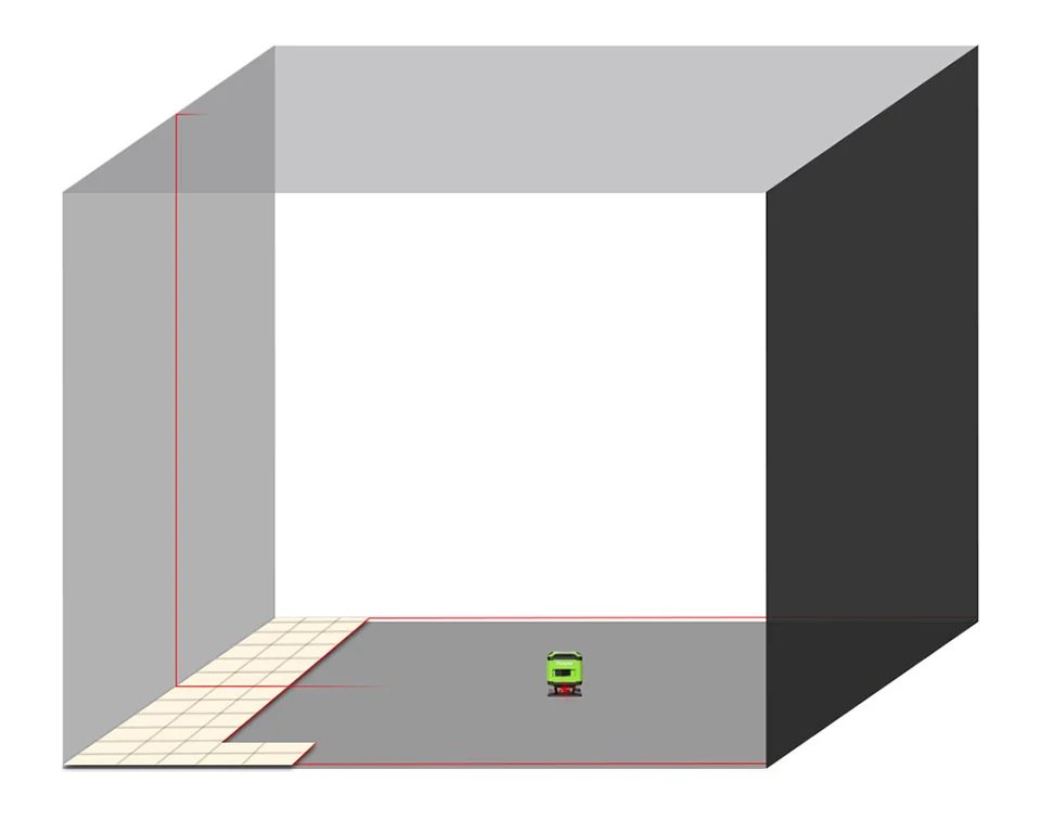 Huepar лазерный уровень для пола с красным лучом для укладки плитки, квадратное выравнивание, перекрестная Лазерная линия 360 градусов, горизонтальная линия FL360R