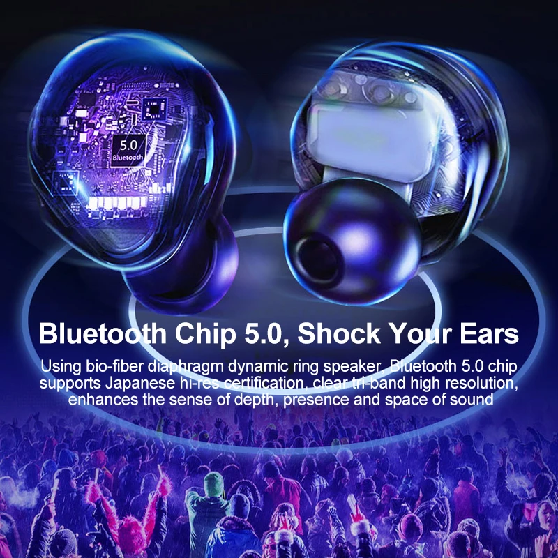 OVEVO Q65 TWS Bluetooth 5 0 наушники IPX7 водонепроницаемые Dual Wrieless 3D стерео гарнитура
