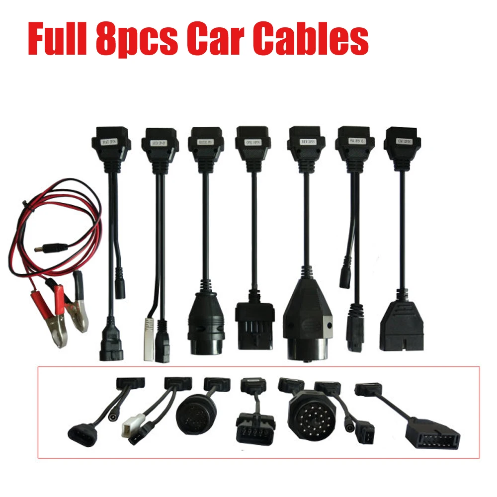 8 шт./компл. автомобильный кабель работает на VD ds150e cdp и супершпионское Bluetooth, TCS, cdp pro plus obd2 кабели multidiag pro