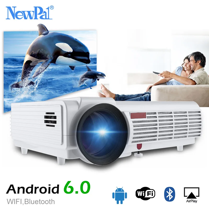 

NewPal 3500 Lumens Home Projector 3D LED96 Android Support 1920*1080P Bluetooth WIFI Full HD Proyector Overhead With Free Gift